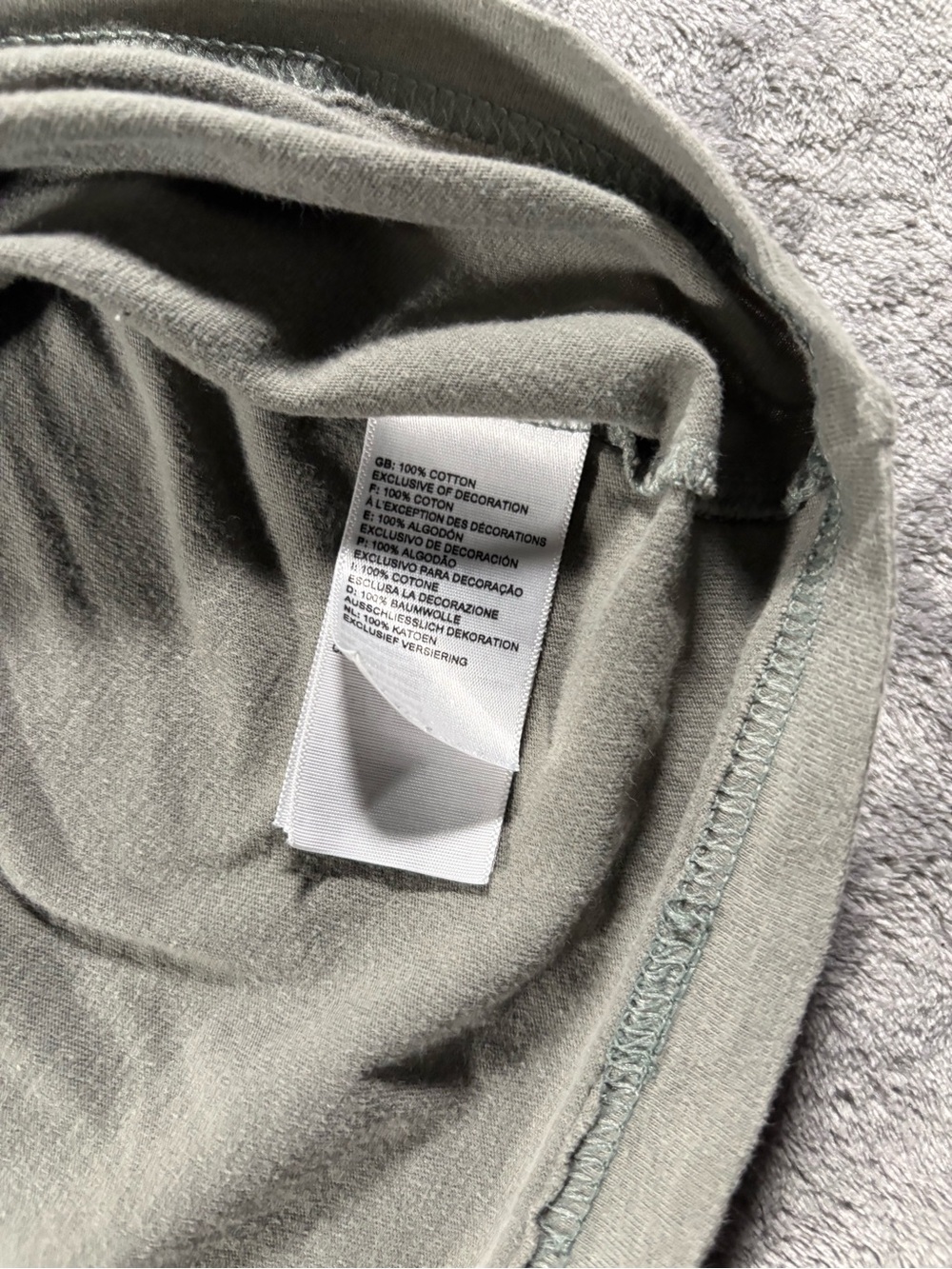 The North Face Men's Light Gray Tee with Blue Logo Patch - Picture 5 of 5
